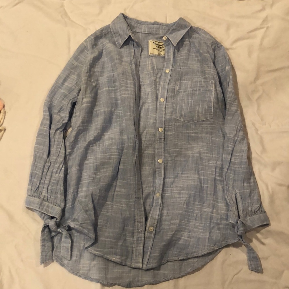 Blue Linen Button Down